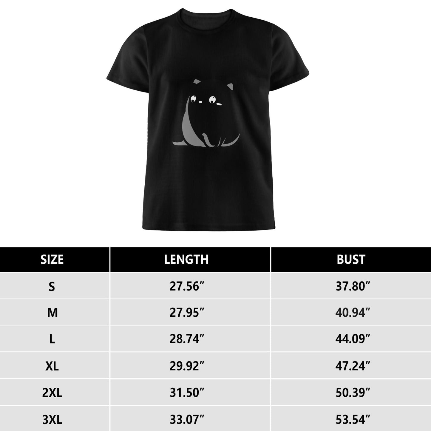 Fat Cat Men Pure Cotton T-Shirt - Slightly Elastic Casual Round-Neck