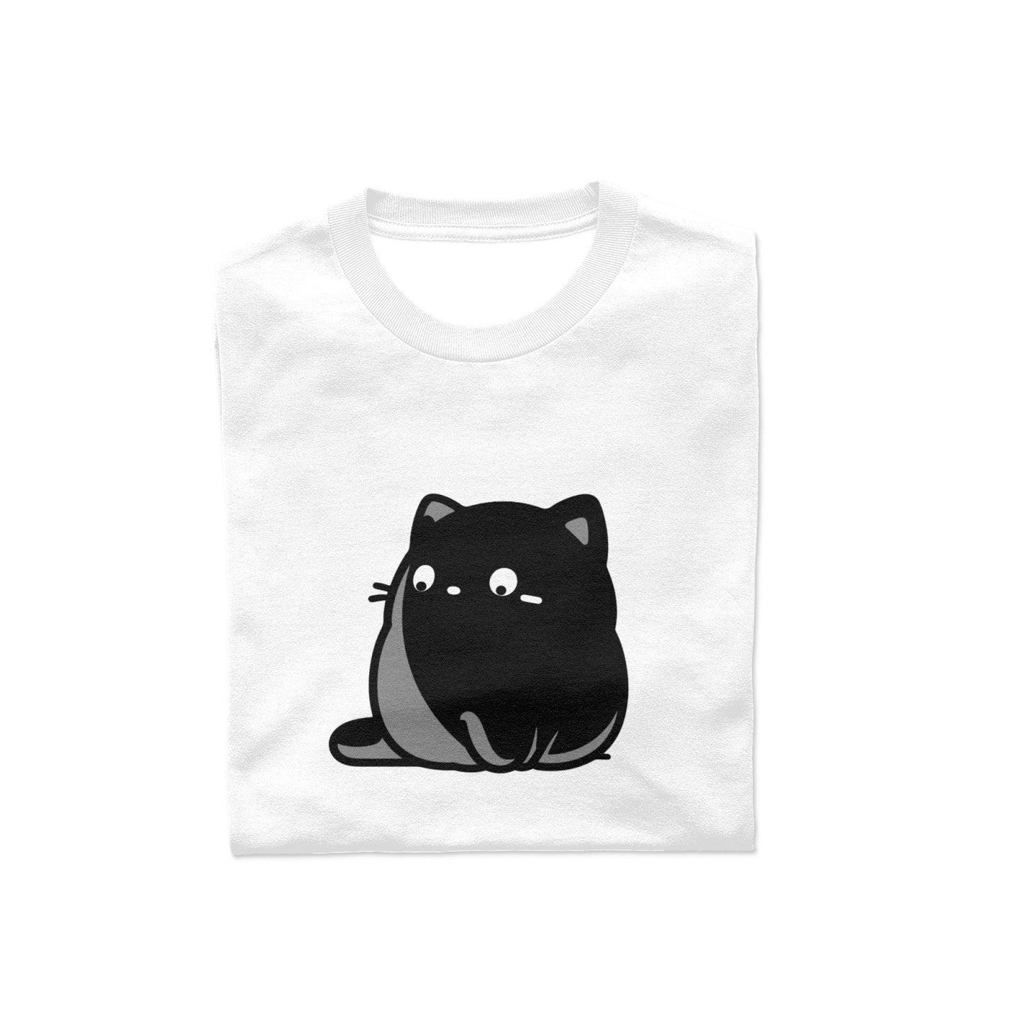 Fat Cat Men Pure Cotton T-Shirt - Slightly Elastic Casual Round-Neck