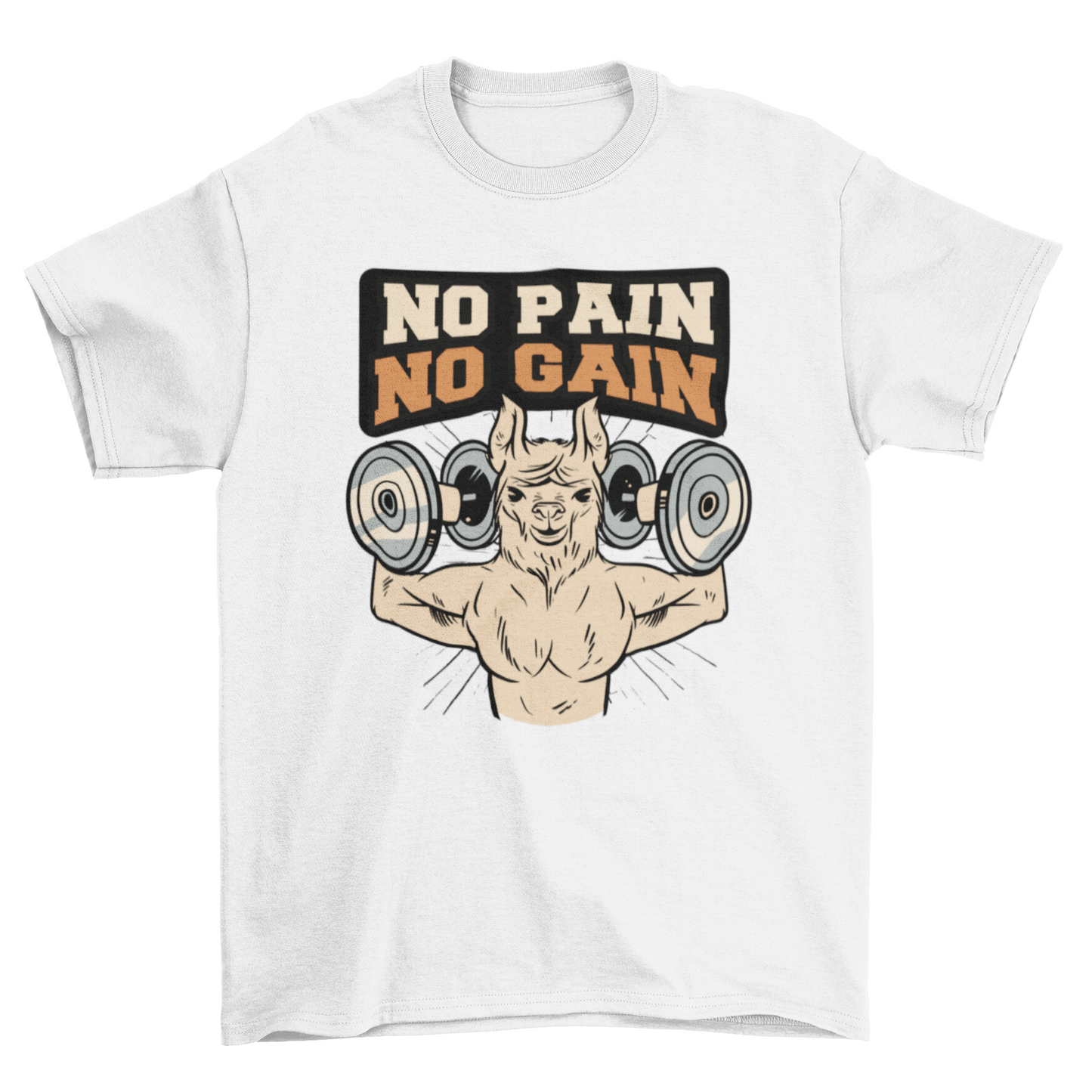 Gym lifts llama t-shirt