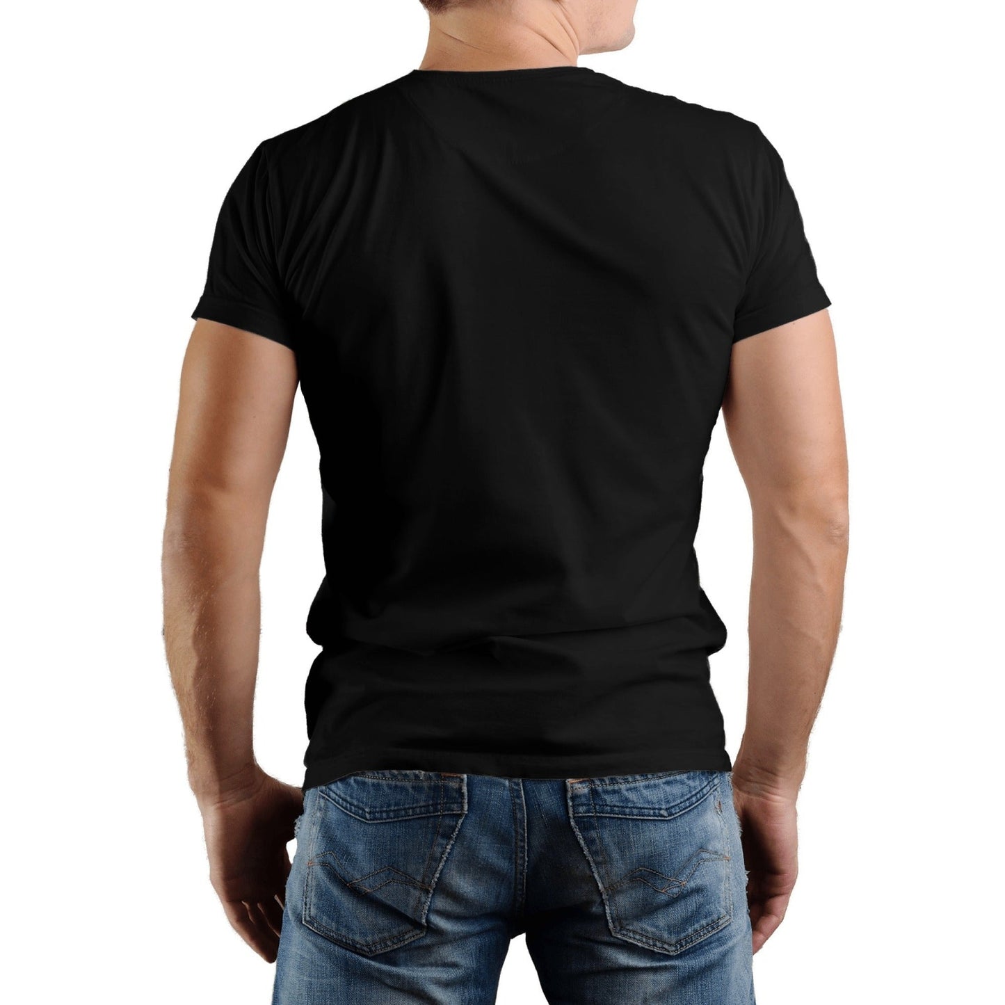 Fat Cat Men Pure Cotton T-Shirt - Slightly Elastic Casual Round-Neck