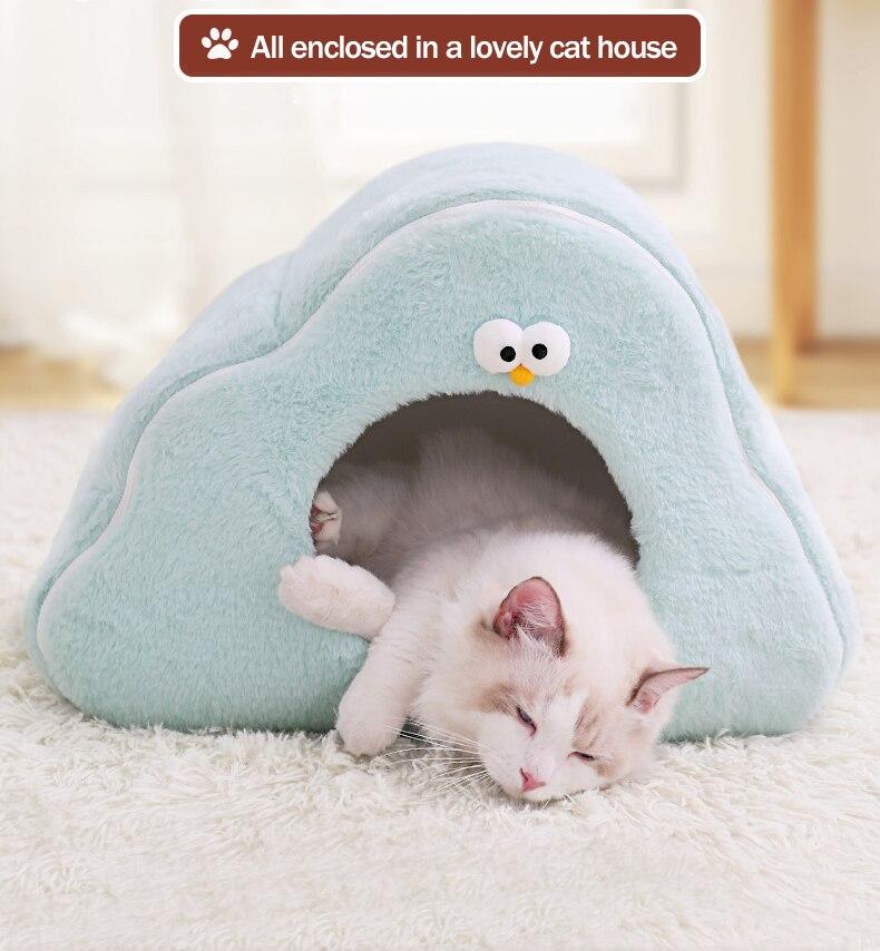Pet Dog Cat House Warm Comfort Pet Deep Sleeping Nest Cave for Cats