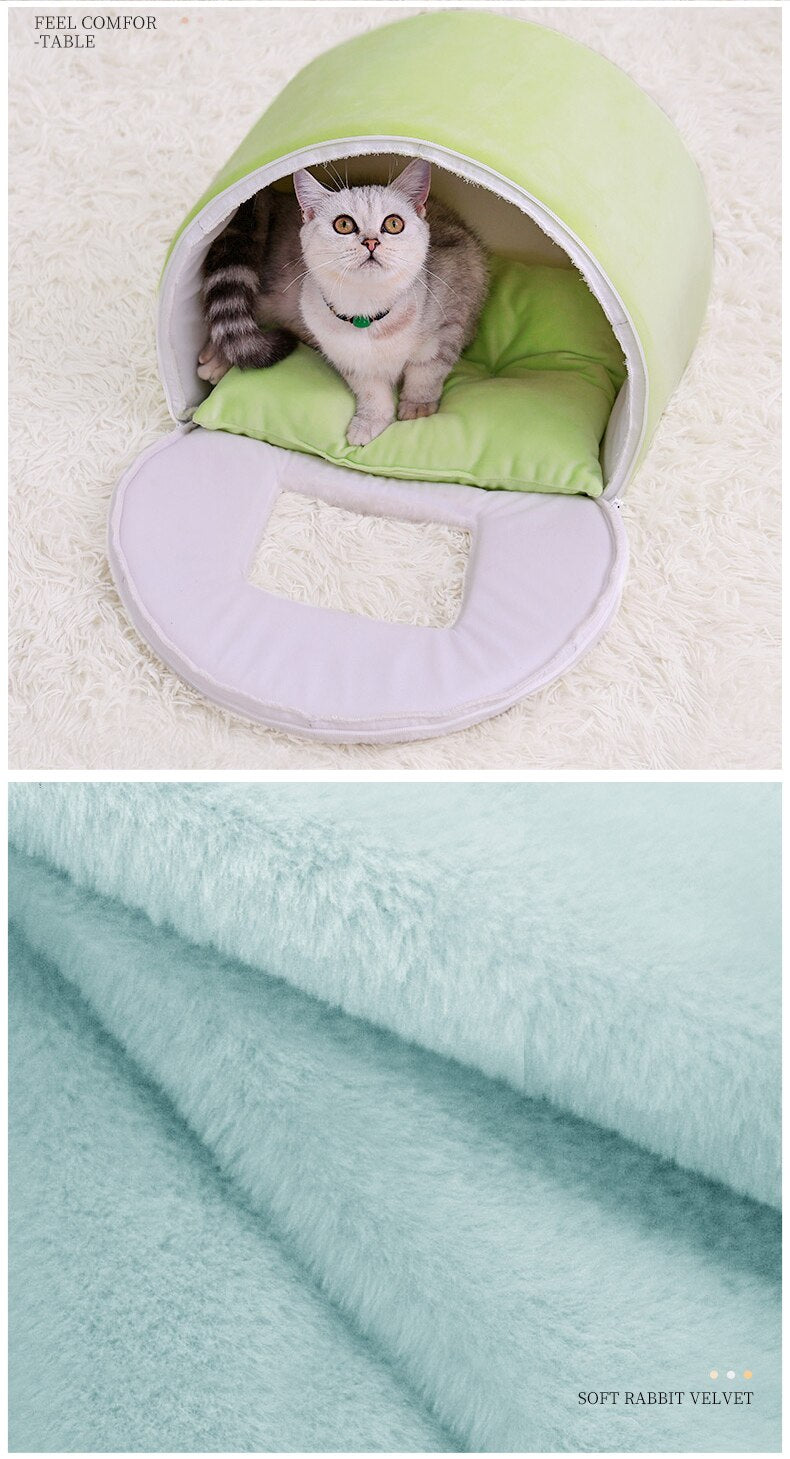 Pet Dog Cat House Warm Comfort Pet Deep Sleeping Nest Cave for Cats