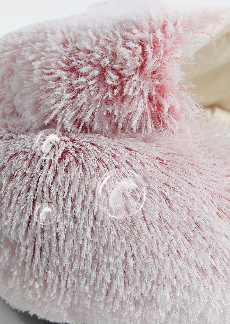 Hot Plush Round Cat Bed Cat Warm House Soft Long Plush Pet Dog Bed For