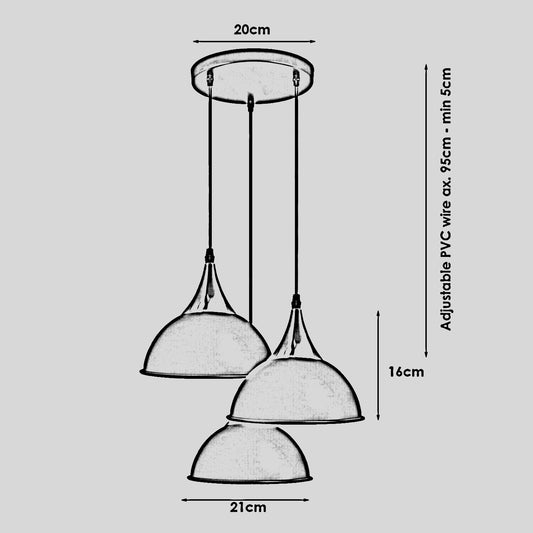 Green Pendant Ceiling Lamp 3 Way Light ~3523