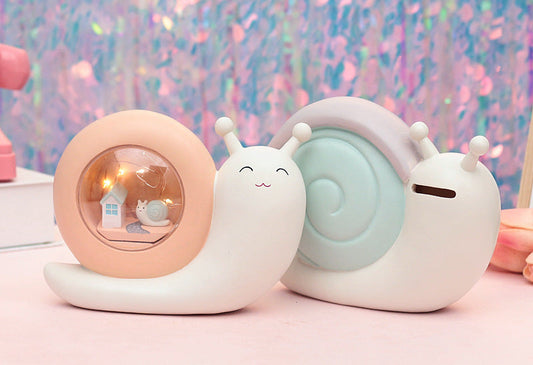 Multi-functional  Snails Piggy Bank Night Lamp
