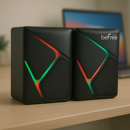 beFree Sound Dual Compact LED Gaming Speakers