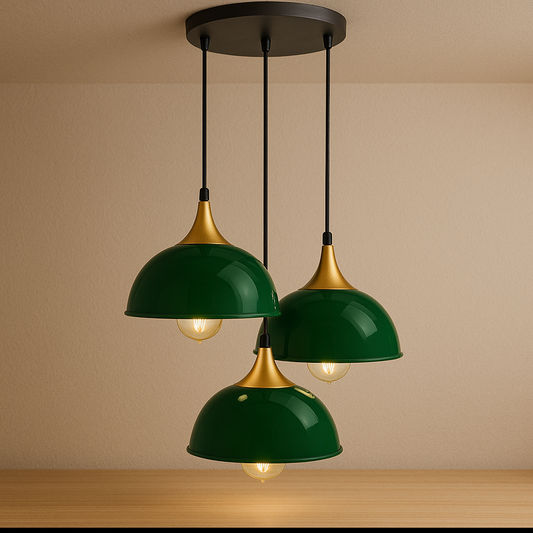 Green Pendant Ceiling Lamp 3 Way Light ~3523