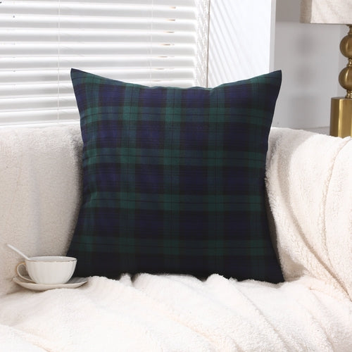 Polyester Cotton Tartan Check Cushion Cover Home Sofa 45x45 CM
