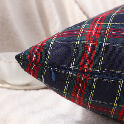 Polyester Cotton Tartan Check Cushion Cover Home Sofa 45x45 CM