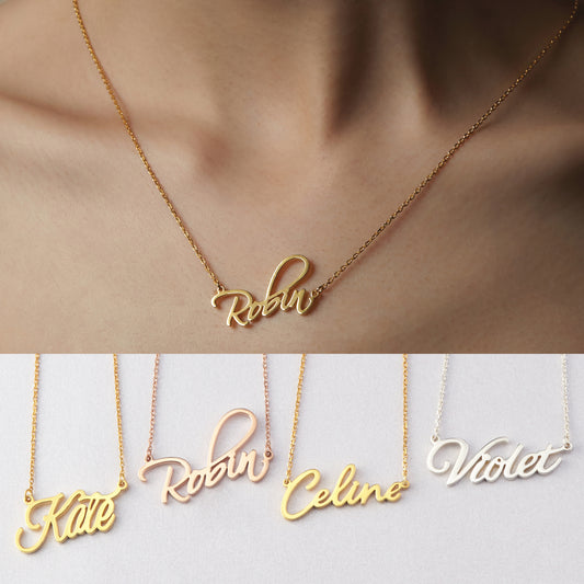 Nameplate Necklace, Cursive Name Necklace, SCRIPT Name Necklace