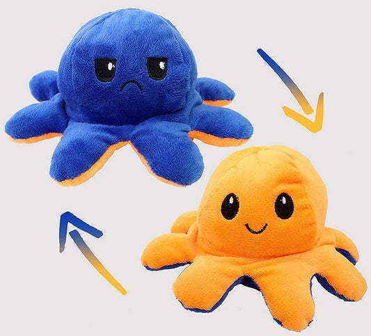 Reversible Octopus Mood Plush Toy – Cute & Expressive Soft Toy