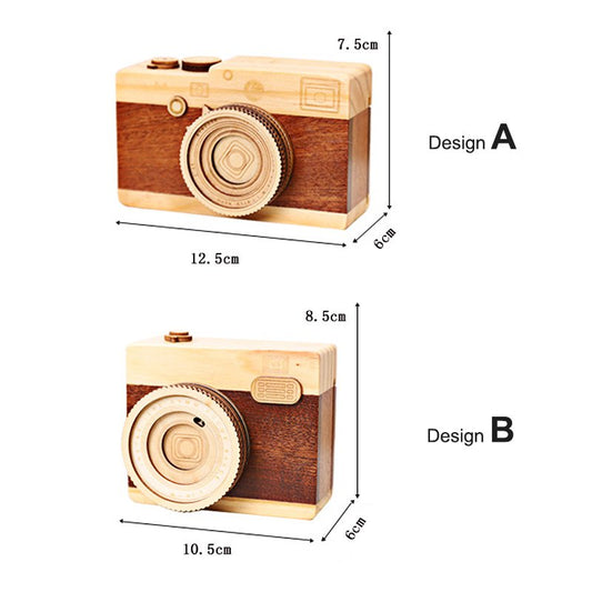 Wood Camera Music Box