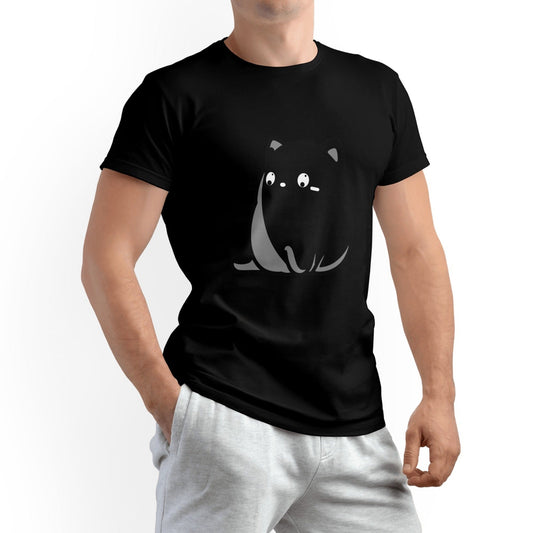 Fat Cat Men Pure Cotton T-Shirt - Slightly Elastic Casual Round-Neck