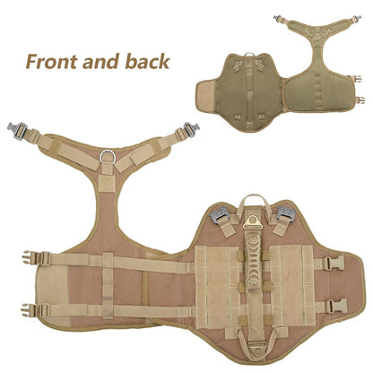 Tactical Nylon Dog Harness Military Working Dog Vest No Pull Pet
